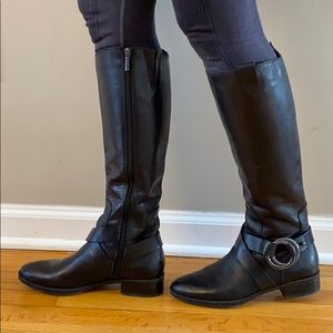 LBN Karl Lagerfeld Black Leather Boots Sz 8